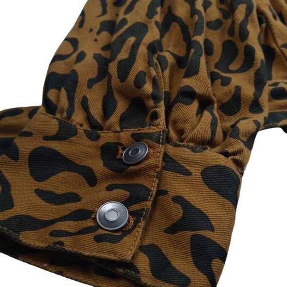 Future Collective Leopard Denim Utility Jacket 0 New - Picture 6 of 11